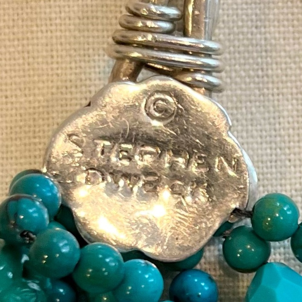 Stephen Dweck One-of-a-Kind, Personalized, Signed, Turquoise & Sterling Necklace - Picture 11 of 16
